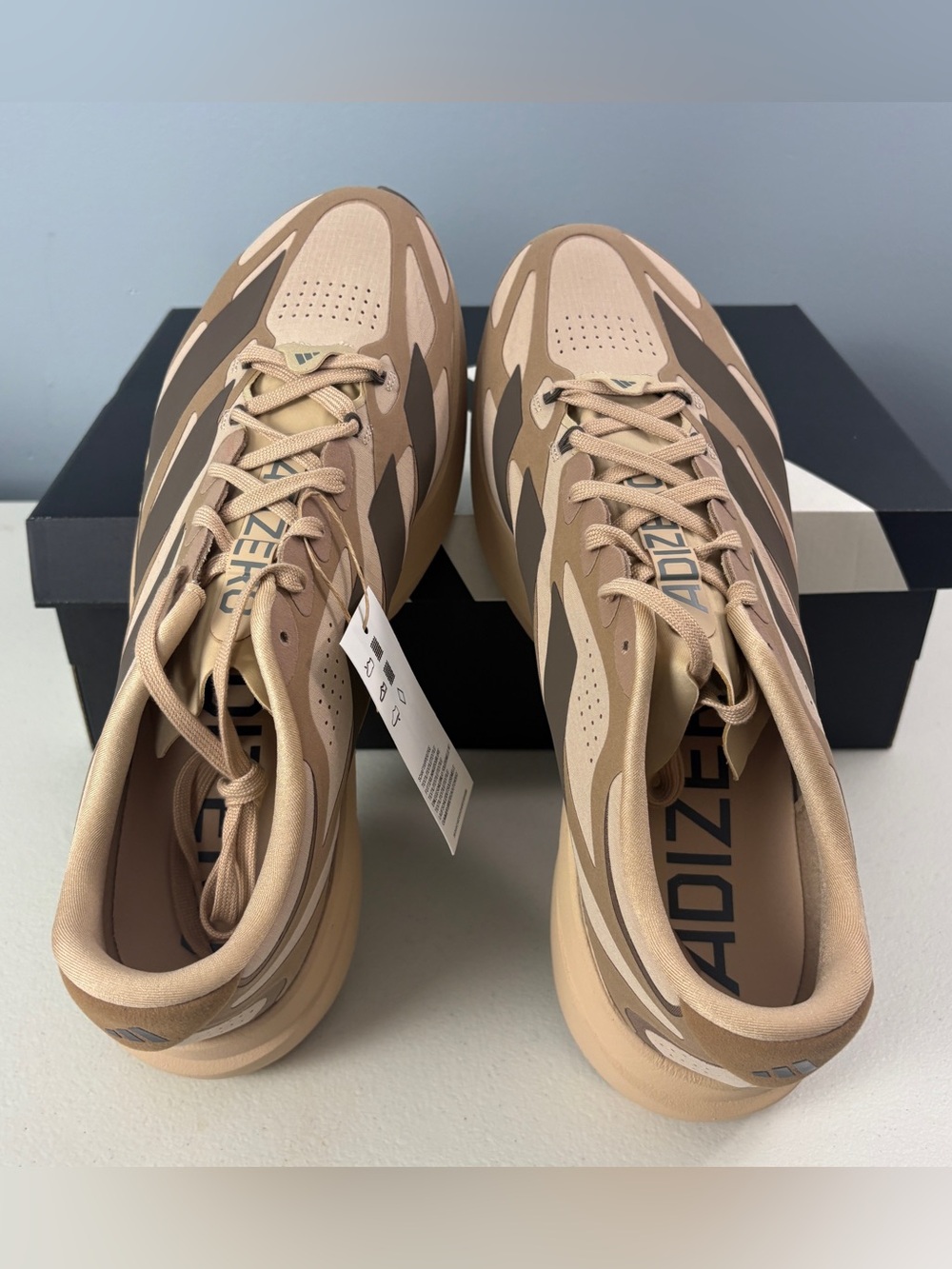 Adidas Adizero EVO SL EXO Suede Sneaker Running Shoes Beige KI2685 Men's Sz - Picture 6 of 9